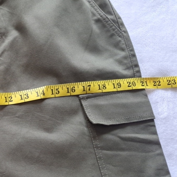 Ann Taylor LOFT Military Green Cargo Skirt Women's Size 10 Open Front - Picture 12 of 16